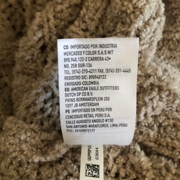 American Eagle Outfitters Sweater Gray Pullover Crochet Long Sleeve Women Medium - Picture 10 of 11